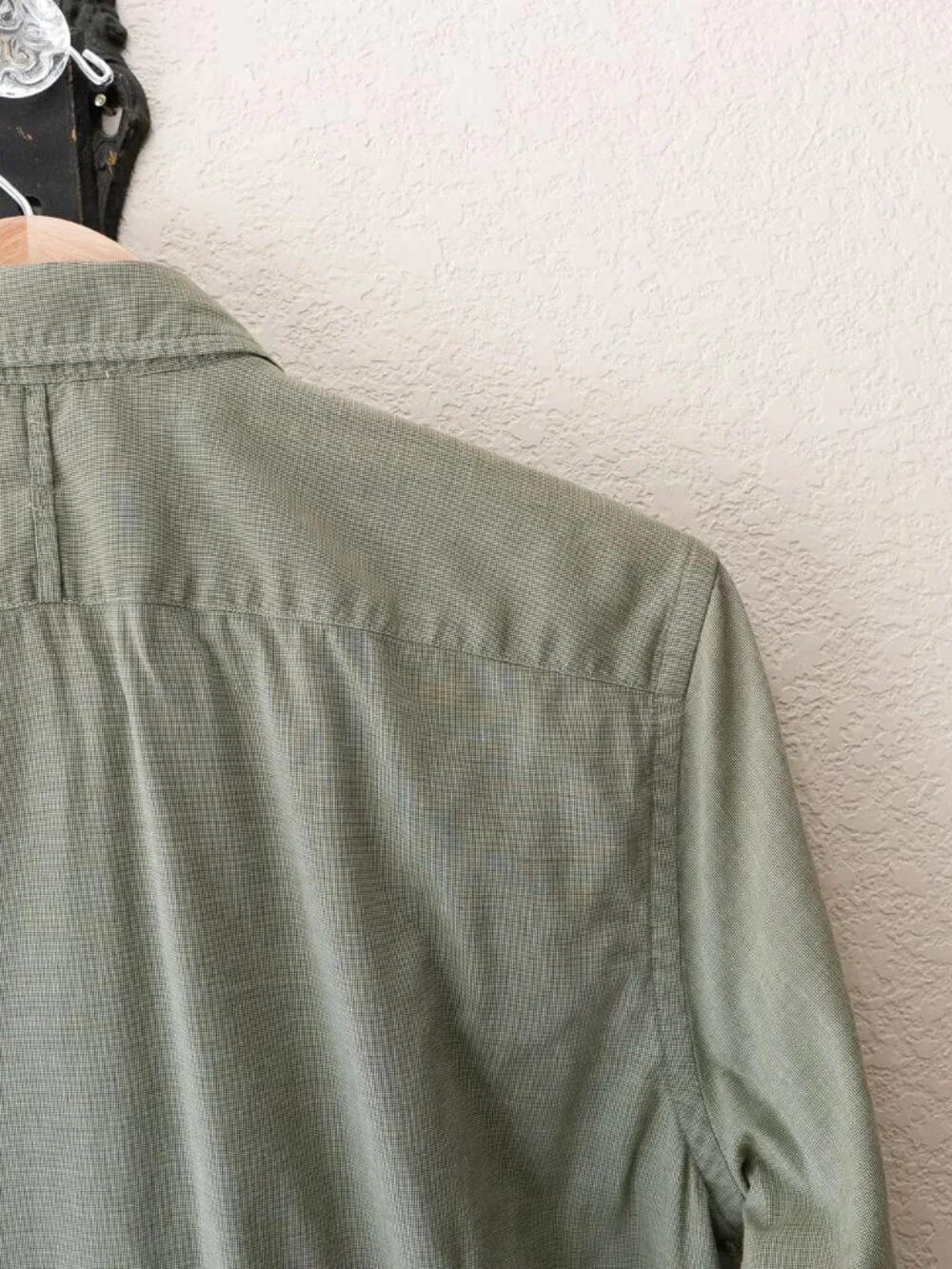 Banana Republic Custom 078 Shirt Mens M Green Tailored Slim Fit Cotton Button Up